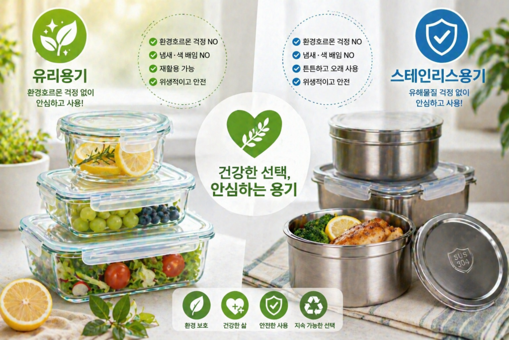 유리용기 스테인리스용기